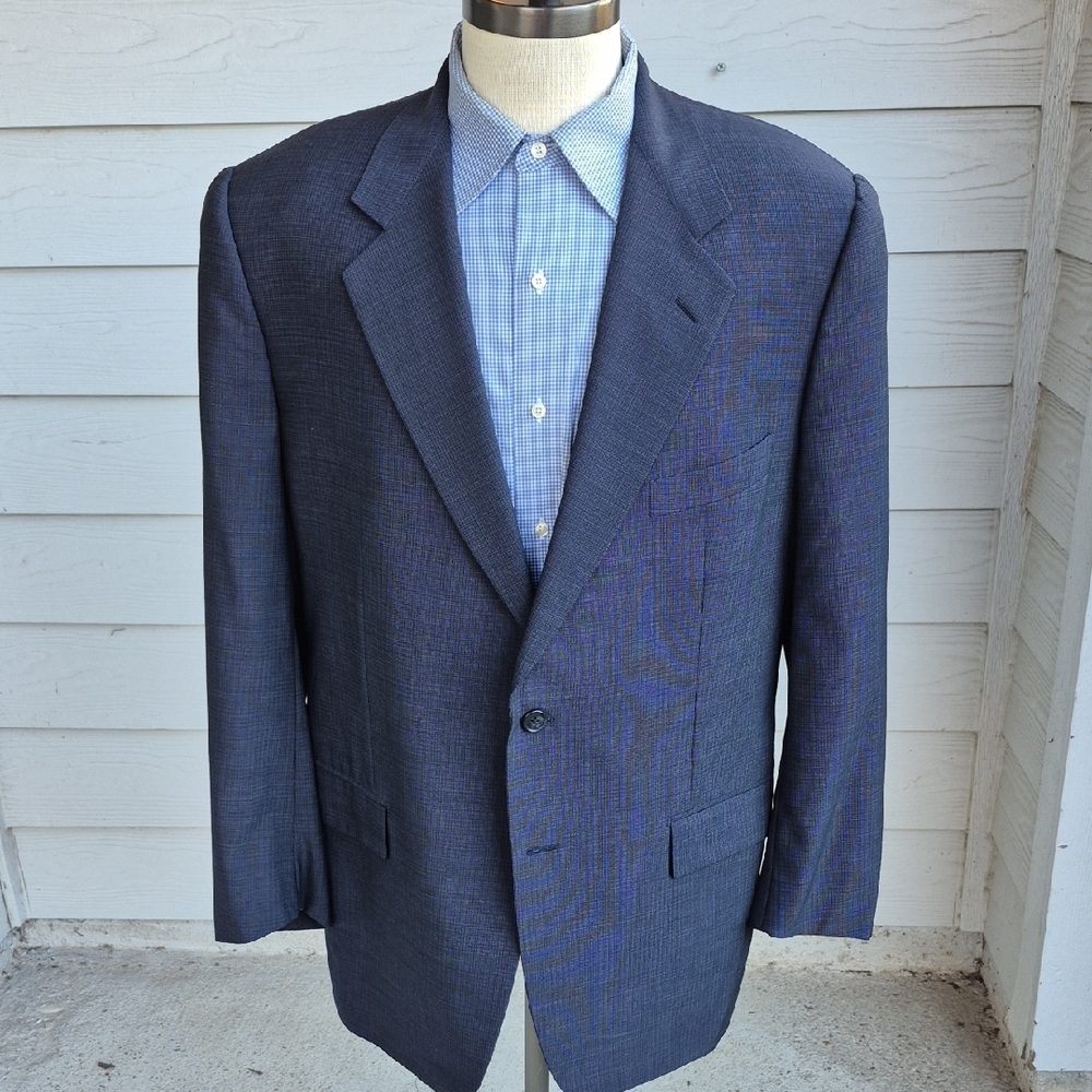 CORNELIANI Italy Super 100s Wool Grey Weave 44 R Mens‎ Sport Coat Blazer VTG